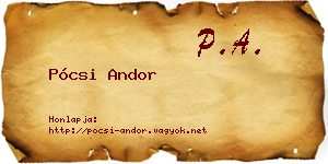 Pócsi Andor névjegykártya